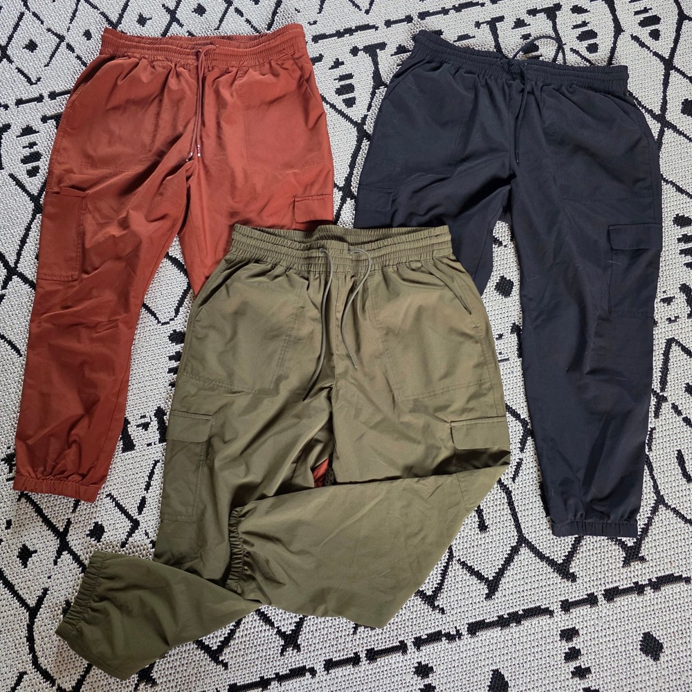 3 bundle Old Navy StretchTech Cargo Jogger Women L Green Black Rust gorpcore